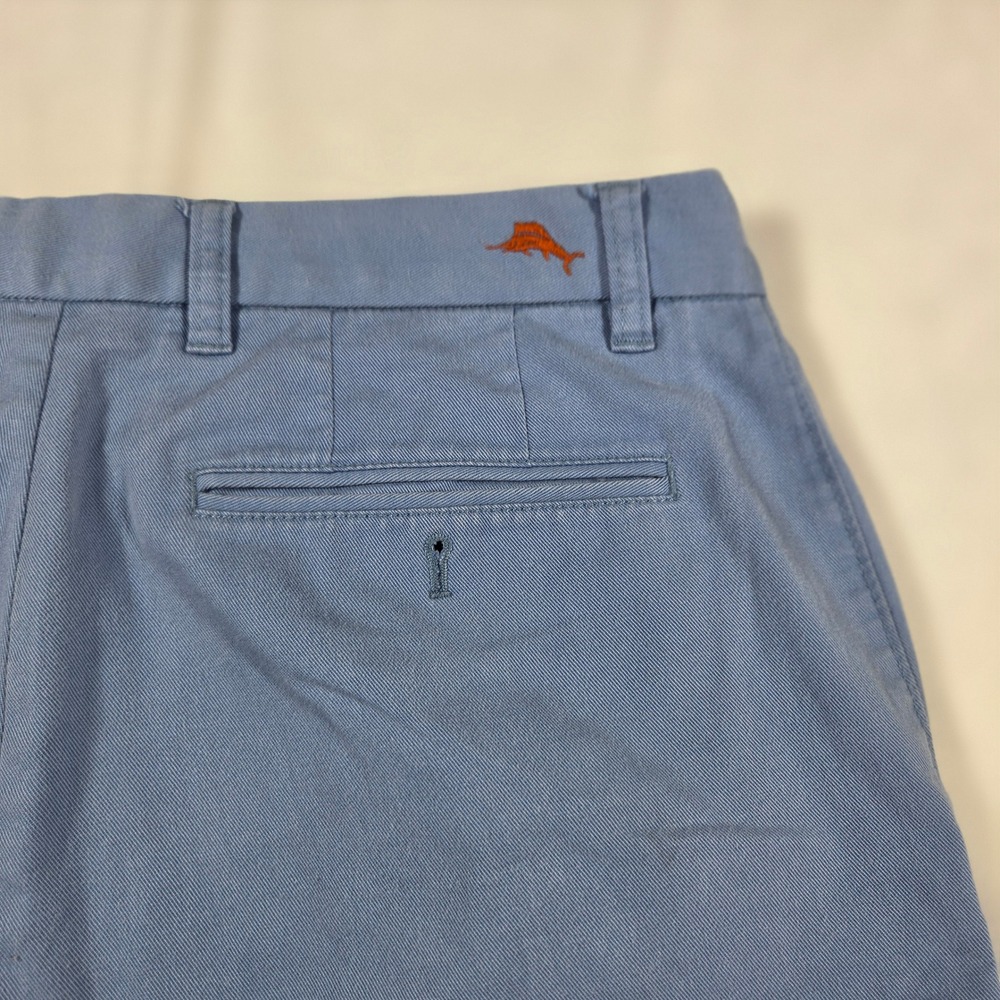 Tommy Bahama Boracay Shorts Mens 32 Light Blue Stretch Chino Flat Front 9 Inseam - Picture 5 of 11